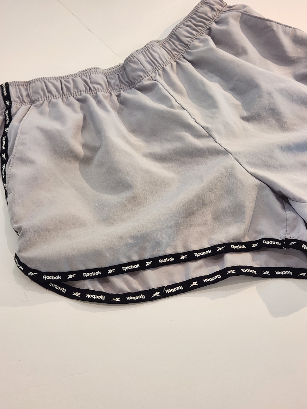 Reebok Light Gray Running Shorts with Black Trim - Picture 4 of 5